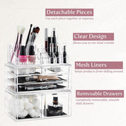 Masirs Clear Cosmetic Storage Organizer – Stackable & Durable Acrylic Makeup Organizer – Stylish, Versatile Design to Simplify Your Life