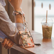 MNGARISTA Zip ID Case with Lanyard – Cotton Wallet & ID Holder – Pastoral Scene Compact Design with Clasp & Zip Closure