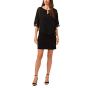 MSK Women's Sheath Layered Jersey Dress with Rhinestone-Trim Capelet - Size Medium