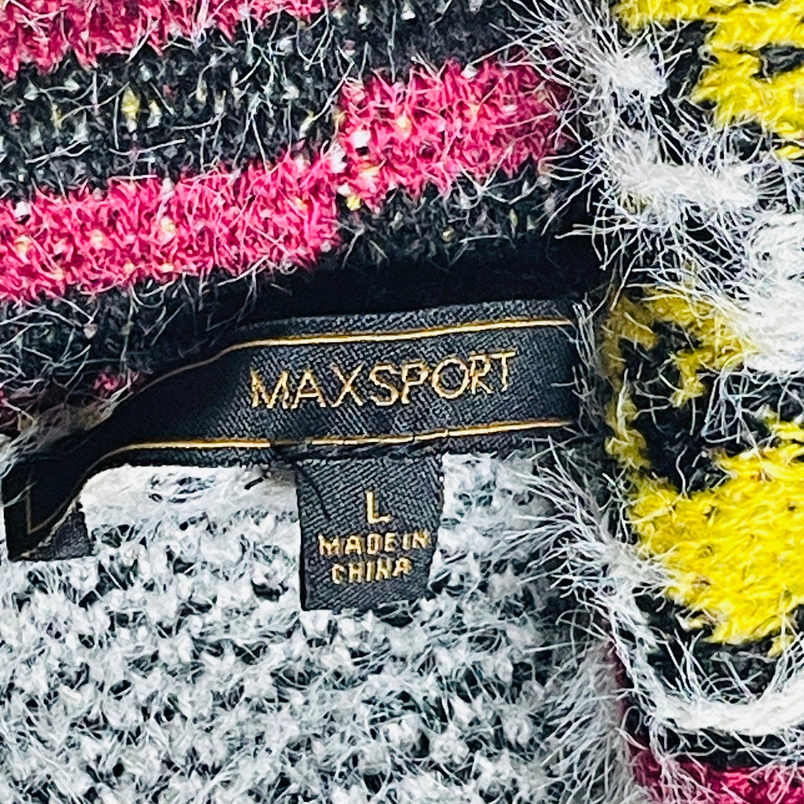 MaxSport Women's Aztec Tribal Print Cardigan Sweater with Fringe – Multi, Size Large