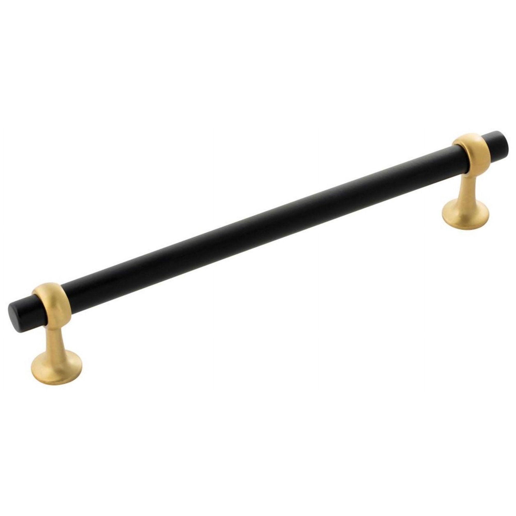 Belwith Keeler Ostia 7-9/16" Cabinet Pulls – Black & Brushed Gold - Pack of 6