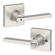 Kwikset Casey Square Privacy Lever Set – Satin Nickel – 2 Levers