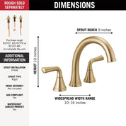 T2733 Kayra Deck Mounted Roman Tub Filler, 2-Handle, Champagne Bronze – Water-Saving Brass Faucet
