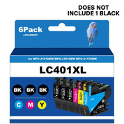 LC401XL Compatible Ink Cartridges – 5-Pack Replacement for Brother MFC-J1010DW, J1012DW, J1170DW (2 Black, 1 Cyan, 1 Magenta, 1 Yellow)