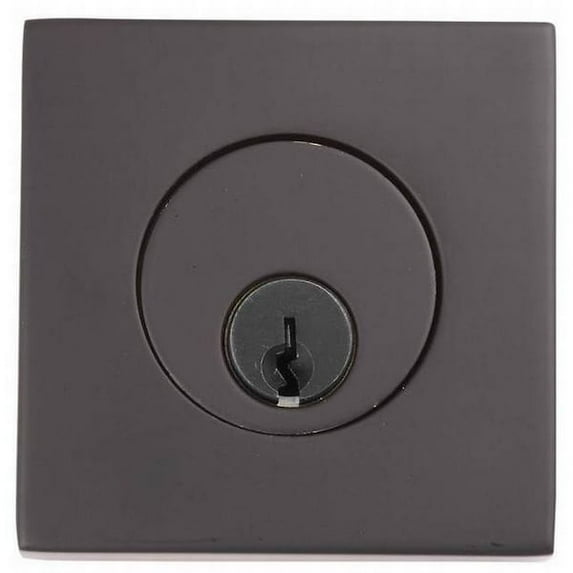 Emtek 8469US19 Square Single Cylinder Deadbolt – Flat Black
