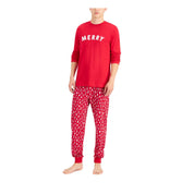 Family PJs Matching Men's Merry Christmas Pajama Set Red - Large