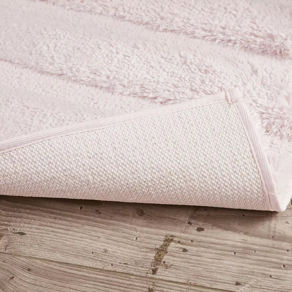 Madison Park 21"x34" Tufted Bath Rug – Blush – Shabby Chic, Latex Back