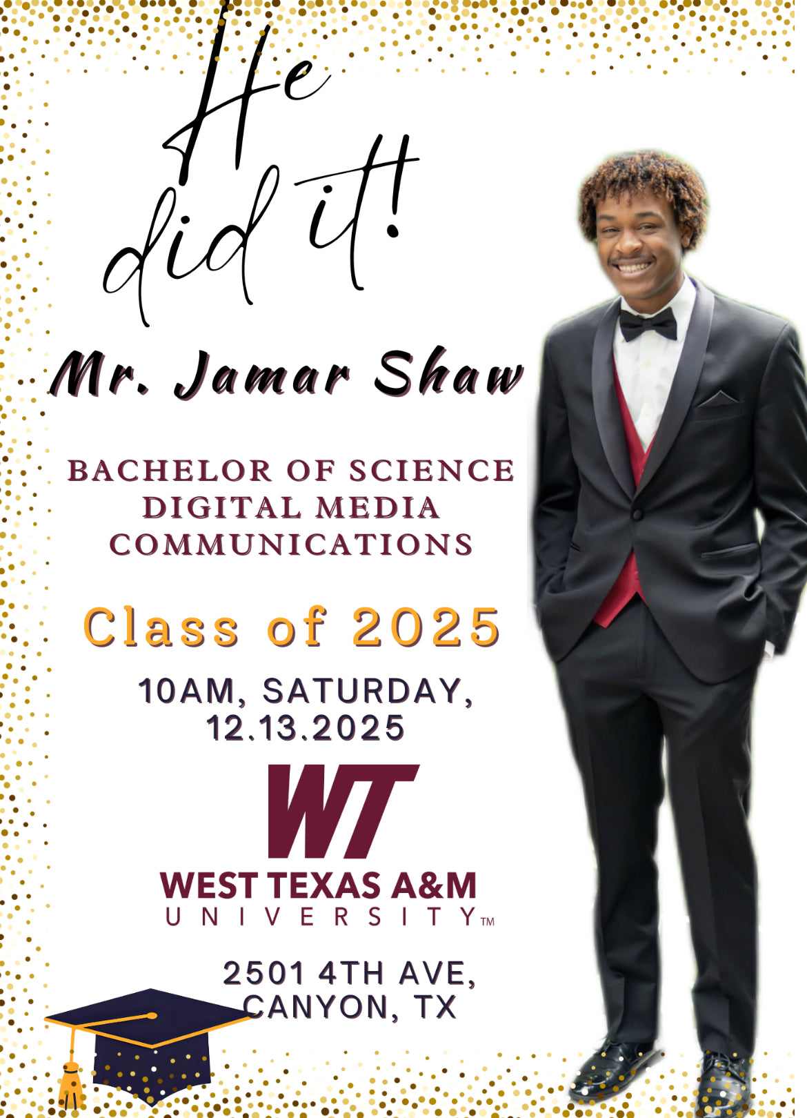 Jamar's Graduation Gift $100