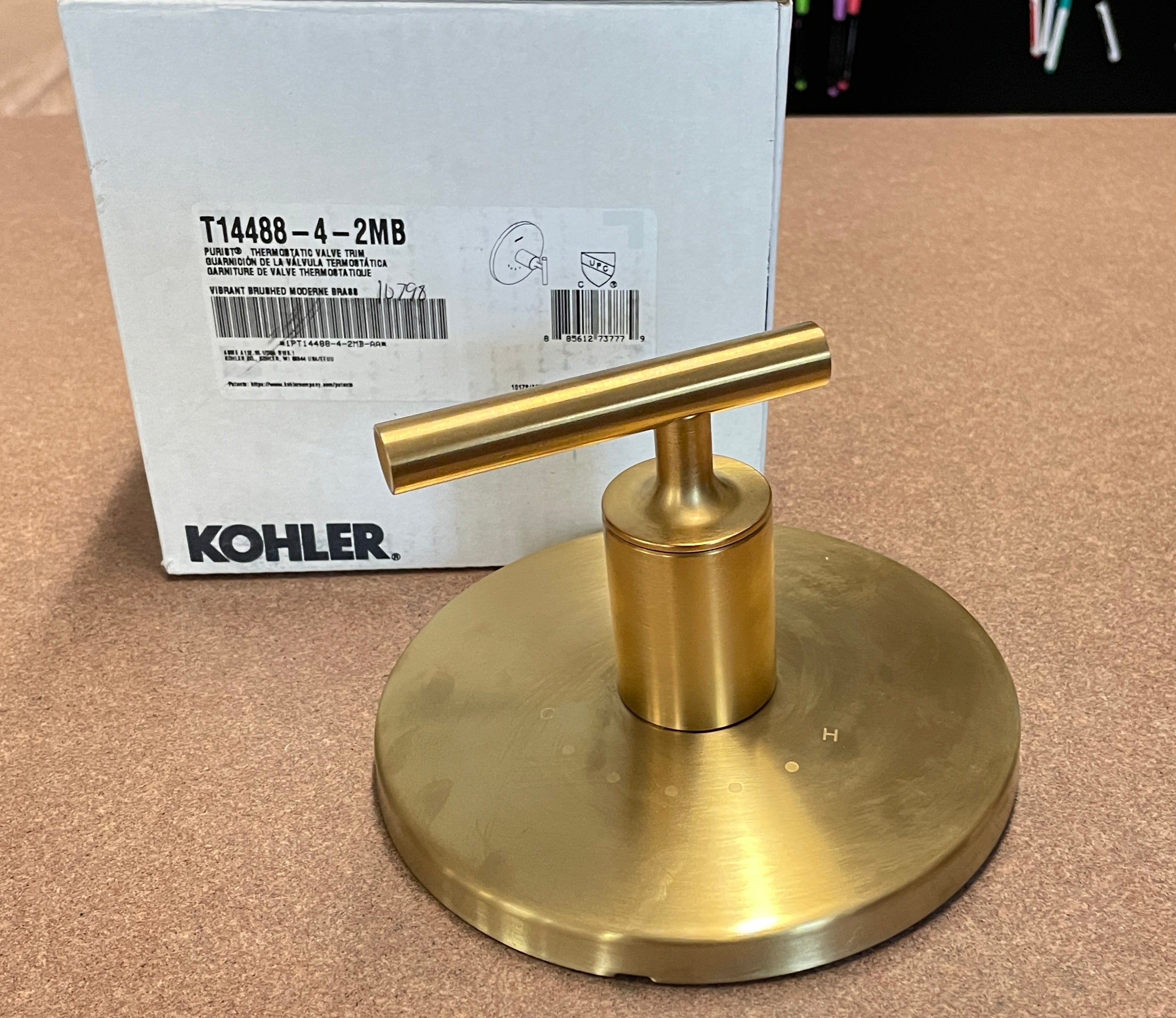 KOHLER Purist MasterShower Temperature Control Valve Trim with Lever Handle – Brass