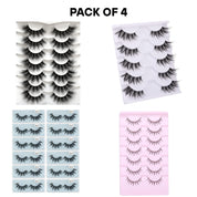 False Eyelash Mega Bundle – 4-Pack – 33 Pairs Total – Cat Eye, Wispy, Manga, Faux Mink Lashes – Pooplunch, Zanlufly, MAGEFY & EYDEVRO