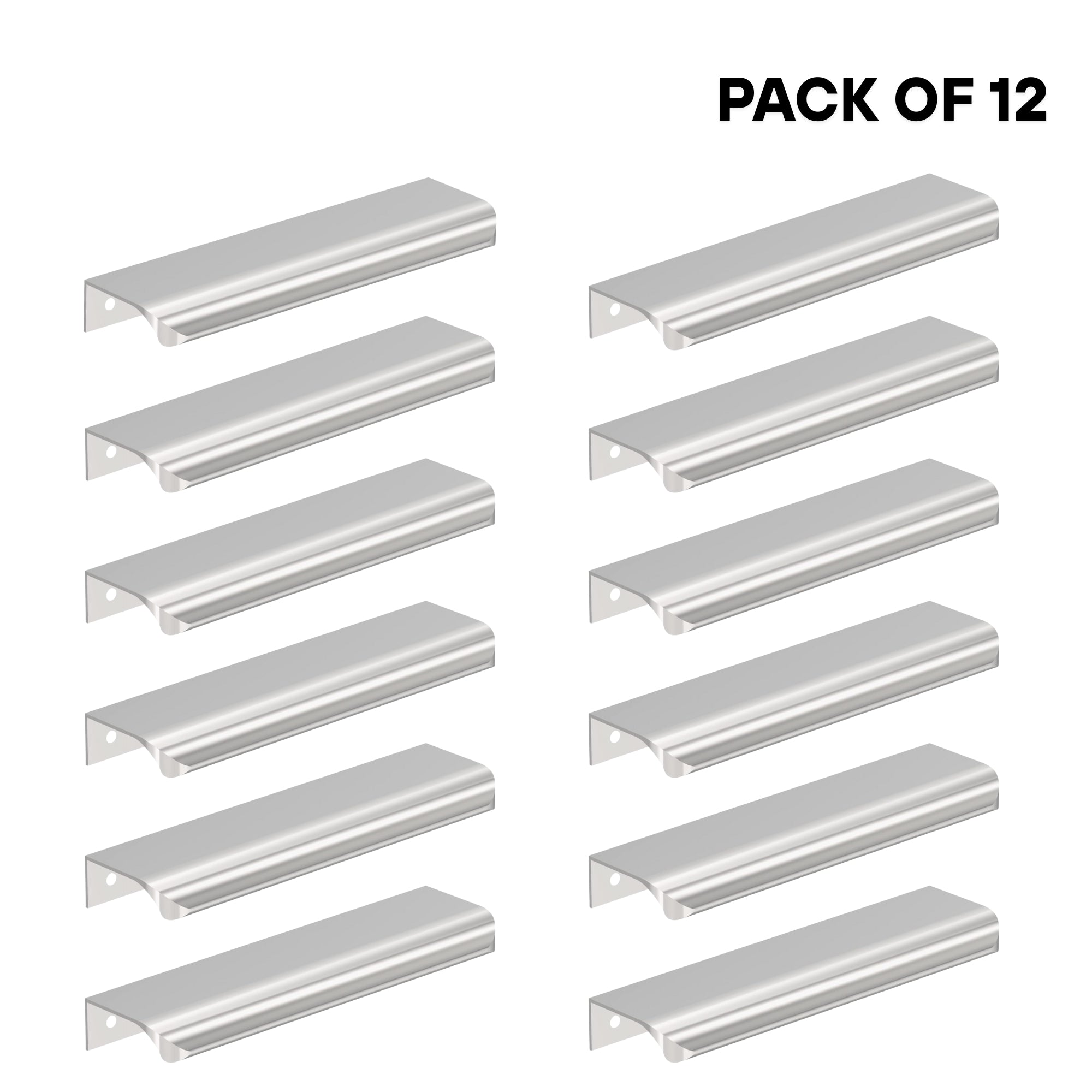 Amerock Streamline Tab 6 in. Center-to-Center Modern Polished Chrome Cabinet Edge Pull – Pack of 12