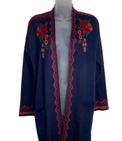 Max Sport Floral Long Sleeve Open Cardigan Sweater - Size Medium