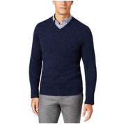 Club Room Men's V-Neck Cashmere Sweater Navy Heather - Size Medium