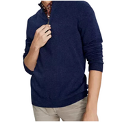 Club Room Men's Cashmere Quarter-Zip Sweater Navy Heather - Size XXL