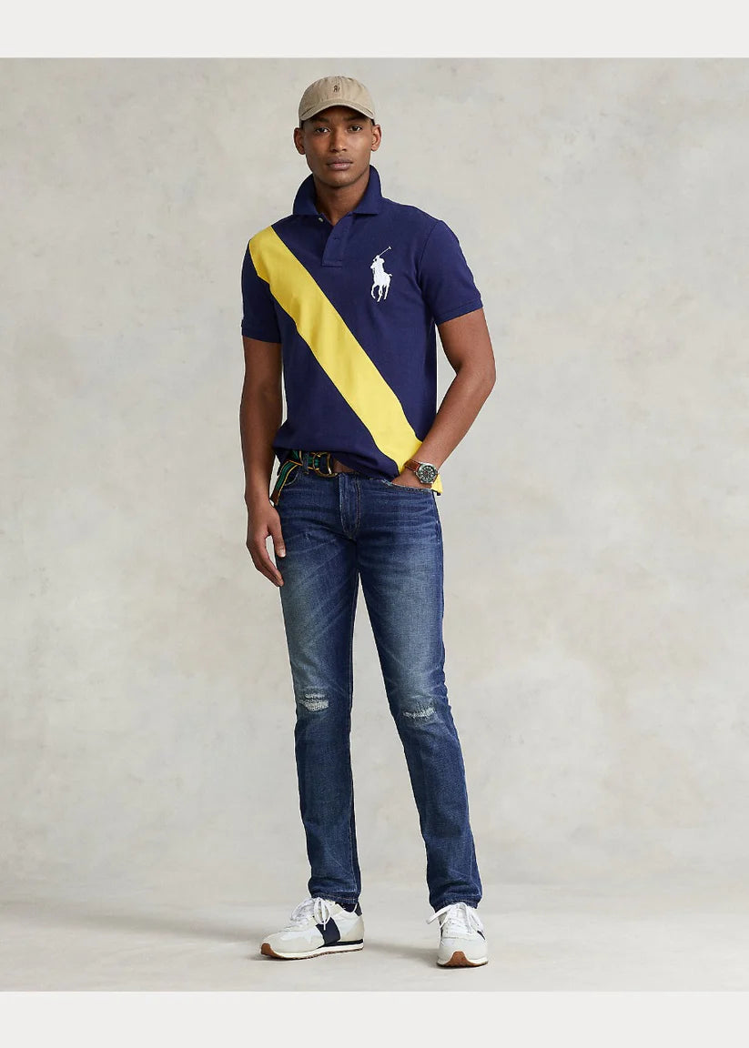Polo Ralph Lauren Men's Slim Fit Big Pony Polo Shirt, Blue - Small