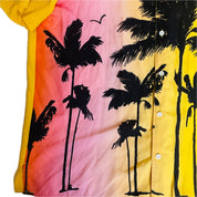 Original Use Men's Tropical Short Sleeve Button-Down Shirt – Palm Trees Ombre, Large