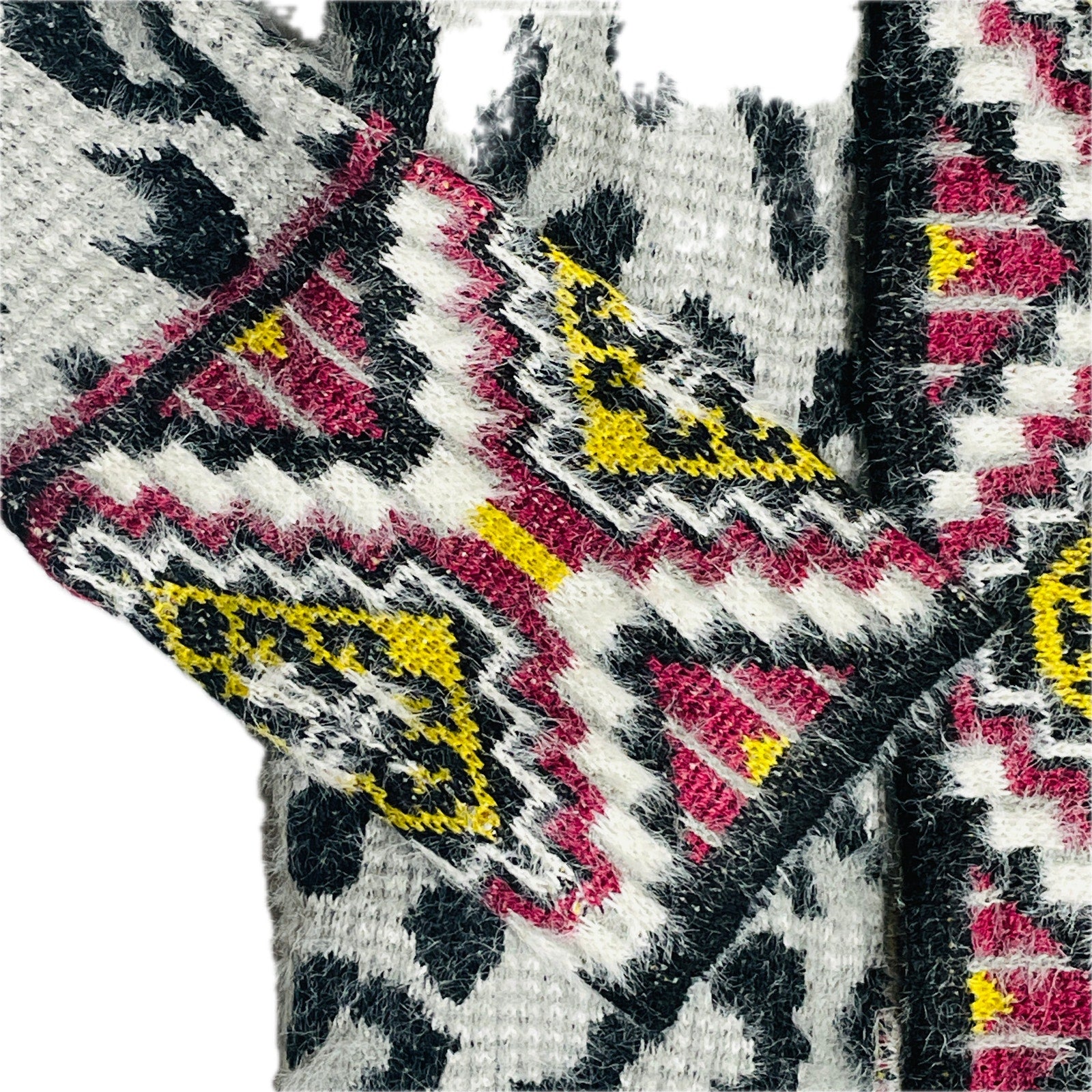 MaxSport Women's Aztec Tribal Print Cardigan Sweater with Fringe – Multi, Size Large