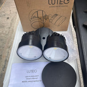 LED Flood Light (2 PACK) LUTEC 2-Light Black Outdoor Integrated LED Wall Mount