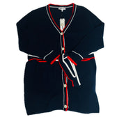 Vigoss Women's Long Retro Cardigan with Pockets & Trendy Buttons – Blue, Small