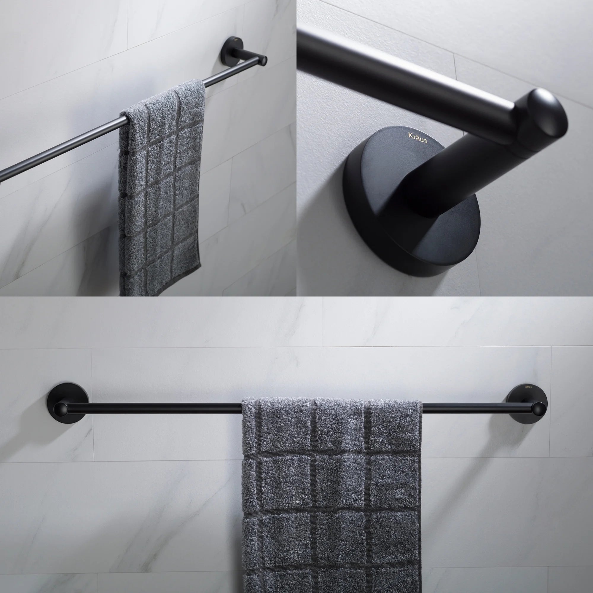 KRAUS Elie 24 in. Bathroom Towel Bar in Matte Black
