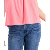 Tommy Hilfiger Women's Bubblegum Puffed Sleeve Square Neck Top - Size XL