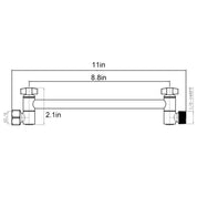 Magic Home 11 in. Solid Brass Adjustable Extension Shower Arm – Polished Chrome