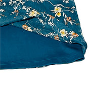 Papermoon Women's Lined Sleeves V-Neck Top – Floral Print, Blue, Size Medium