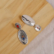 Dangle Bohemian Earrings With Colorful Synthetic Gems