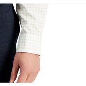 Club Room Men's Slim Fit Deco-Check Dress Shirt, White - Large