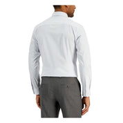 Club Room Men's Slim-Fit 4-Way Stretch Floral Dress Shirt, White - Medium