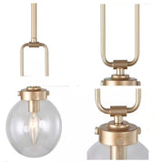 Island Chandelier Light Pendant Modern Globe Naomi 1-Light Brass Gold Glass