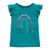 Carter's Baby Girls' Rainbow Flutter Sleeve Top - Size 6 Months