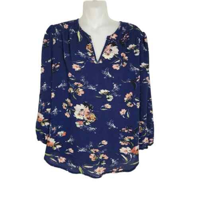 Fun2Fun Women's Lined Floral Blouse with Ruched Shoulders