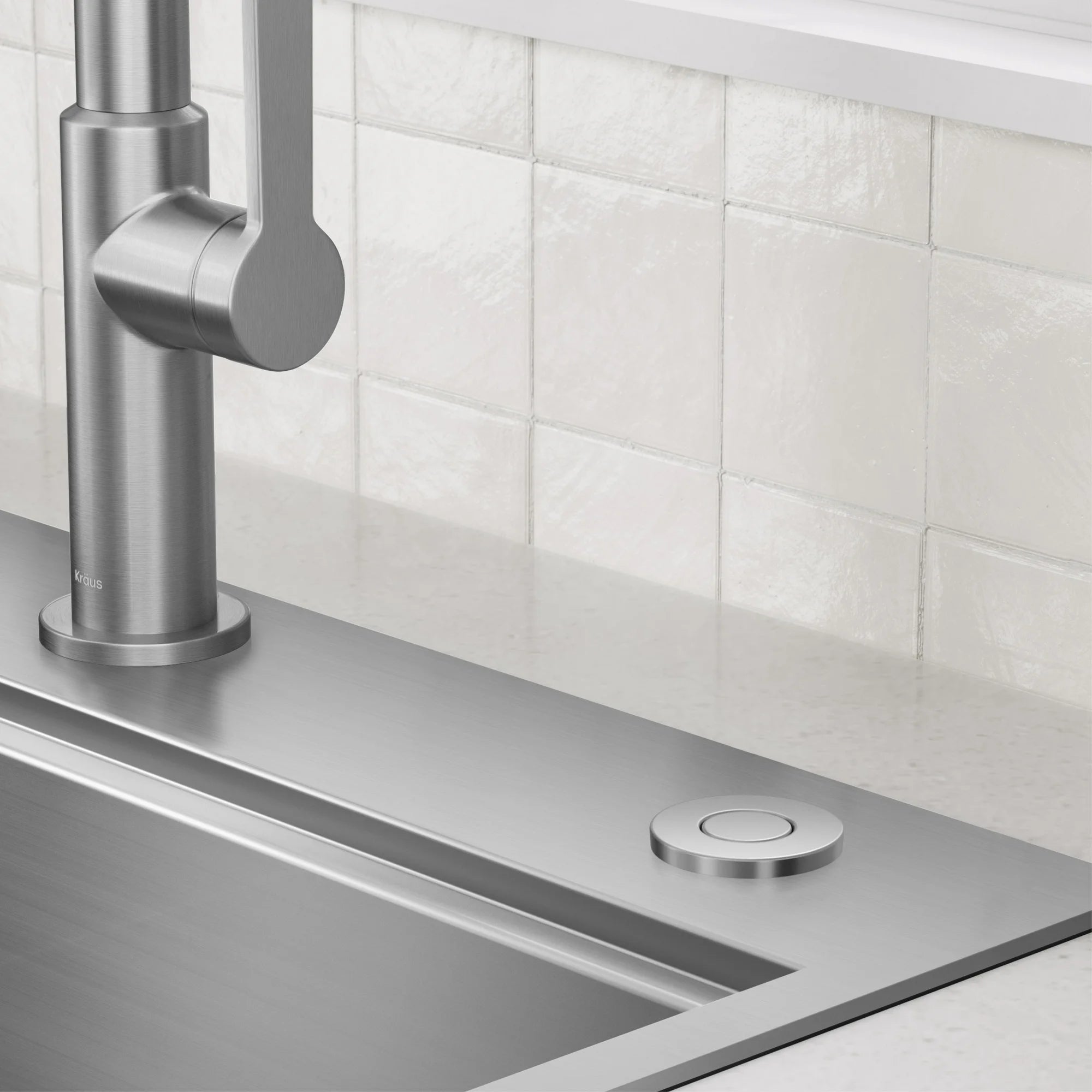 Garbage Disposal Air Switch Kit with Accessories in Spot-Free Stainless Steel