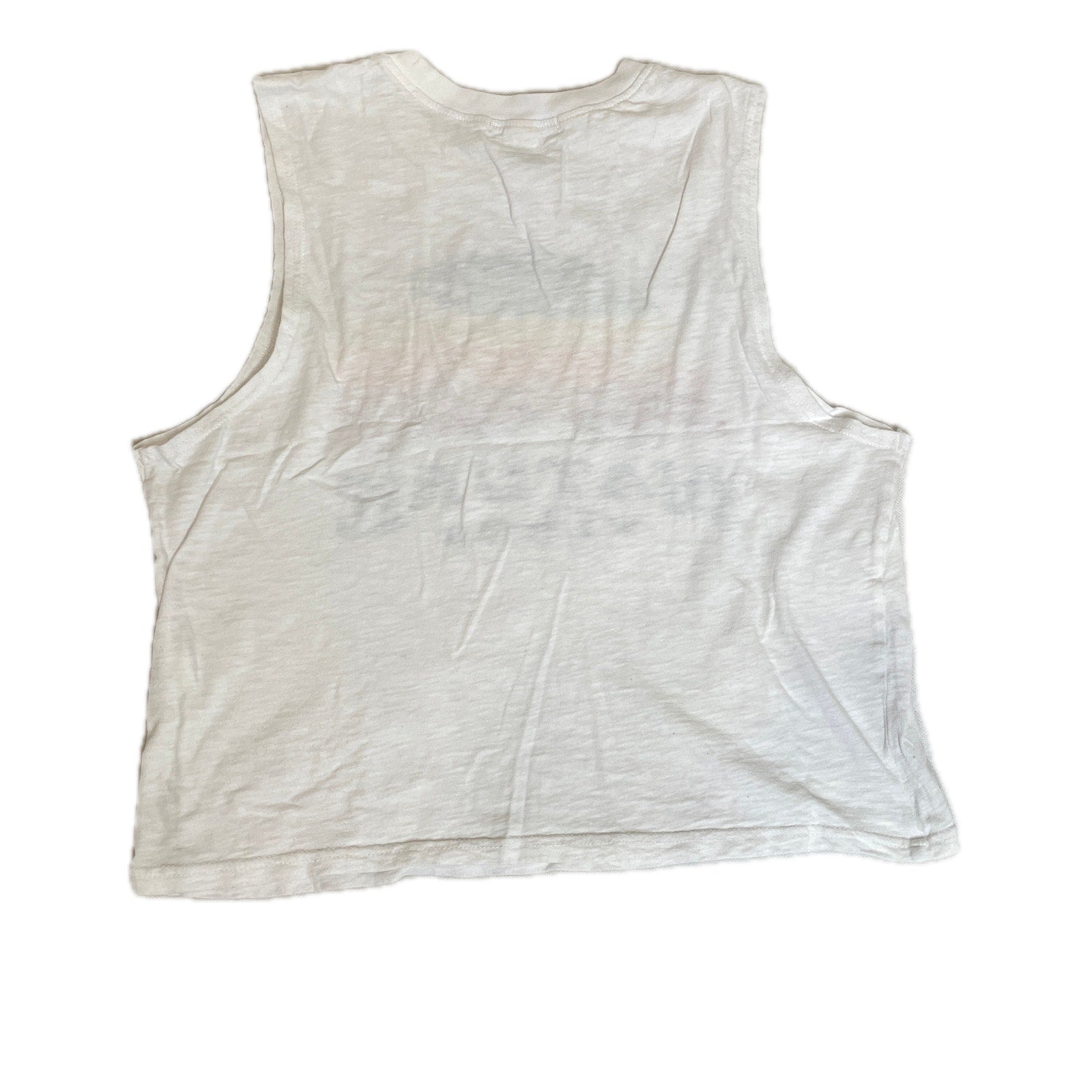 Forever 21 Rainbow Retro Nature Vibes Sleeveless Shirt, White - Medium