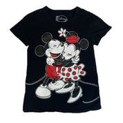 Vintage Disney Women's Mickey & Minnie Mouse Love T-Shirt - Black (Medium)