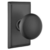 Emtek Providence Passage Door Knob Set with Rectangular Rose – Flat Black
