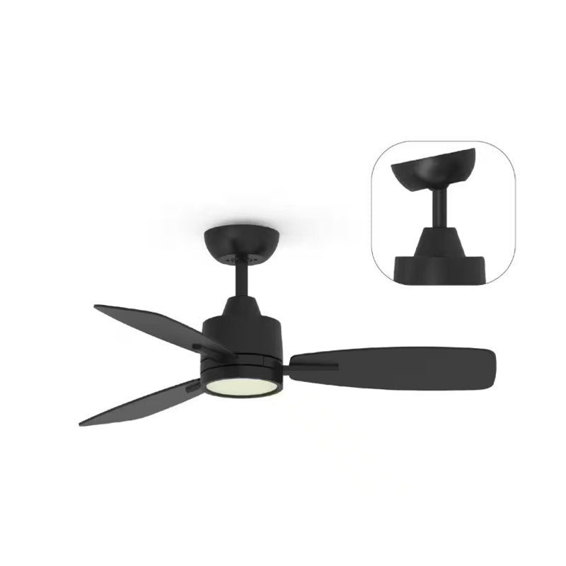 Indoor Ceiling Fan With Remote 42 Inch Reversible Quiet DC Motor Black Timer