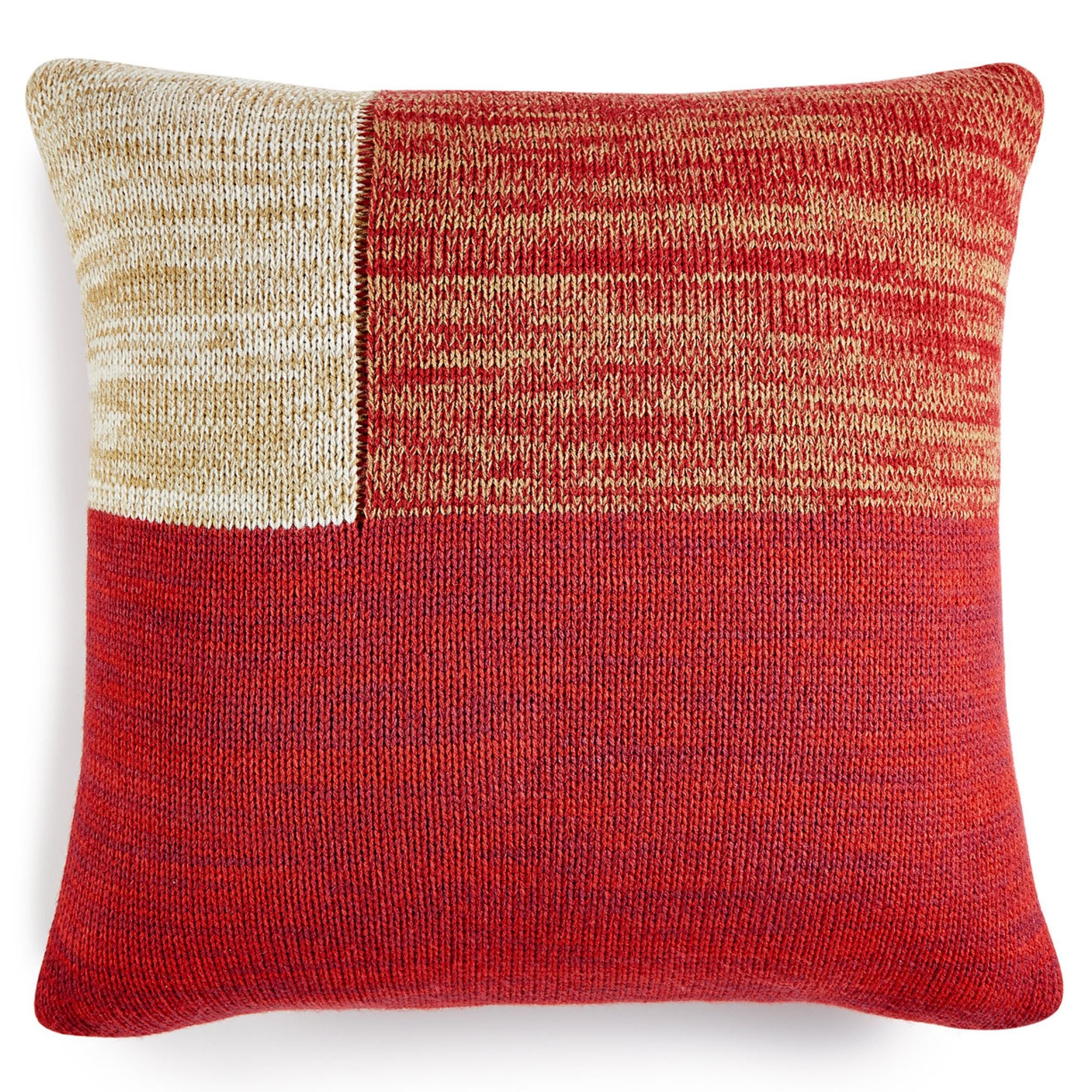 Martha Stewart Collection Chunky Knit Colorblocked Throw Red - Size 20" x 20"