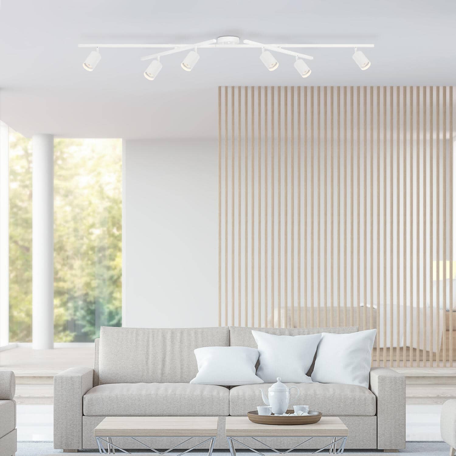 Globe Electric 6 Ft Track Lighting Kit – White – Dimmable