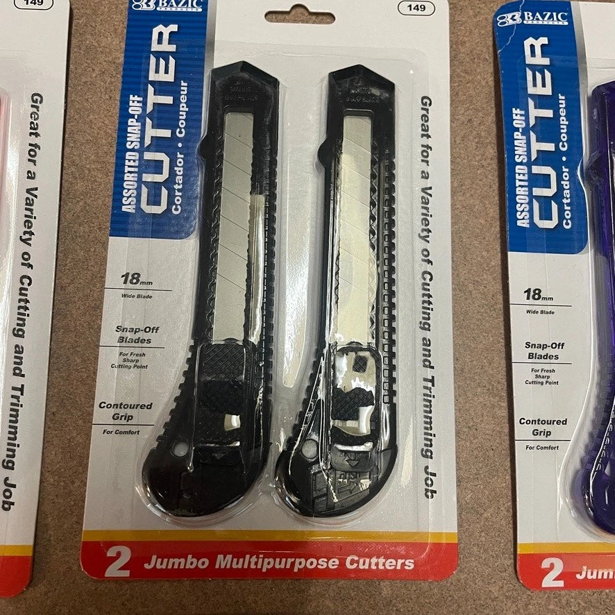 Wholesale Box Cutter Lot – 12 Jumbo Snap-Off Utility Knives – 18mm Blades, Contoured Grip