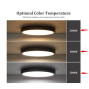 Round LED Light 3 PACK Flush Mount 9.06 in Black Modern Ceiling Adjustable Color