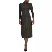 Anne Klein Women's Shiny Dress Black Gold - Size XL