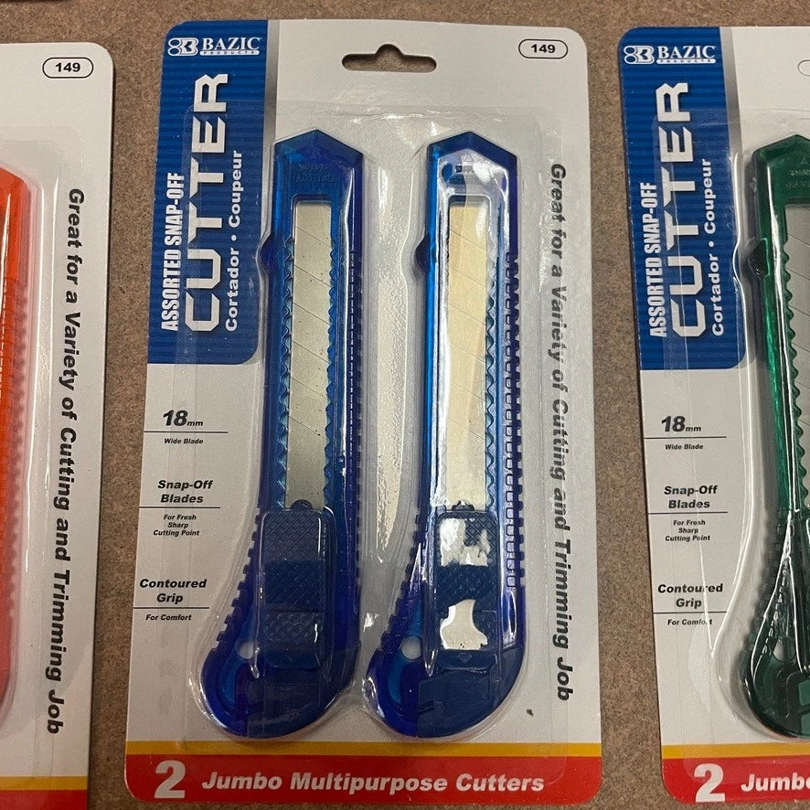 Wholesale Box Cutter Lot – 12 Jumbo Snap-Off Utility Knives – 18mm Blades, Contoured Grip