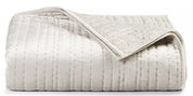 Queen Velvet Coverlet Set Ivory – Luxury Hotel Style, Variegated Stripe