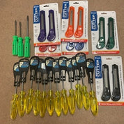 39-Piece Wholesale Tool Lot – Phillips & Flathead Screwdrivers, Snap-Off Box Cutters, Measuring Tape – DIY Utility Set