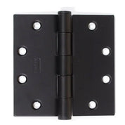 Emtek 4.5" x 4.5" Square Corner Plain Bearing Mortise Hinge - Pair, Flat Black