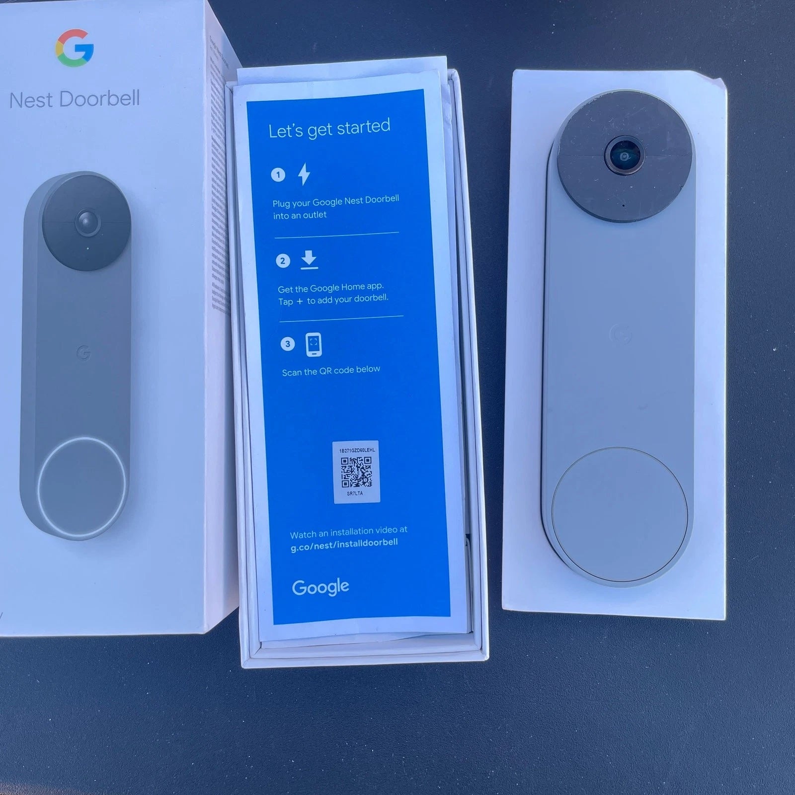 Google Nest Battery-Powered Doorbell Camera, Ash Gray GA02076 Door Chimes