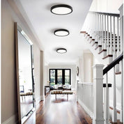 Round LED Light 3 PACK Flush Mount 9.06 in Black Modern Ceiling Adjustable Color