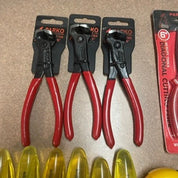 28-Piece Wholesale Tool Lot – Box Cutters, Wire Cutters, Measuring Tapes, Phillips Screwdrivers, Needle Nose Pliers